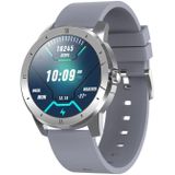 MX12 1.3 inch IPS Color Screen IP68 Waterproof Smart Watch  Support Bluetooth Call / Sleep Monitoring / Heart Rate Monitoring  Style:Silicone Strap(Silver)