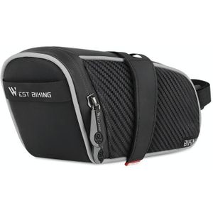 WEST BIKING Bicycle Waterproof Tail Bag Mountain Bike Riding Equipment Saddle Bag Small (Black Gray)