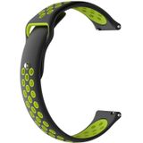 Double Colour Silicone Sport Wrist Strap for Huawei Watch Series 1 18mm(Black+green)