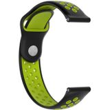 Double Colour Silicone Sport Wrist Strap for Huawei Watch Series 1 18mm(Black+green)