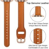 Women Starry Sky Style Leather Replacement Strap Watchband For Apple Watch Series 7 & 6 & SE & 5 & 4 40mm  / 3 & 2 & 1 38mm(Brown Rose Gold Buckle)