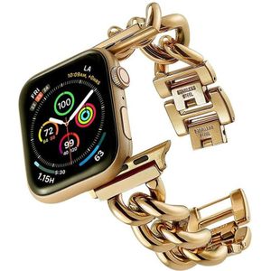 Grote denim ketting metalen horlogeband voor Apple Watch Ultra 49 mm