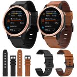 Voor Garmin Fenix 6S 20mm lederen stalen gesp horlogeband