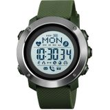 SKMEI 1511 Simple Bluetooth Men Smart Waterproof Compass Adult Smart Watch(Steel Shell Army Green)