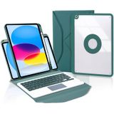 Z10B-A Pen Slot Touchpad Bluetooth Toetsenbord Lederen Tablet Case Voor iPad 10e Gen 10.9 2022(Groen)