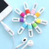 100 PCS Earphone Headphone Wire Cable Line Protective Cover Winder Cord Wrap Organizer  Random Color Delivery