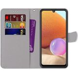 For Samsung Galaxy A32 4G / A32 Lite Coloured Drawing Cross Texture Horizontal Flip PU Leather Case with Holder & Card Slots & Wallet & Lanyard(Fluorescent Water Texture)