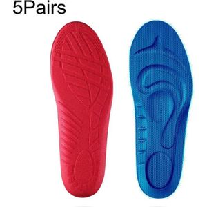 5 Pairs 081 Soft Breathable Shockproof Massage Sports Full Insole Shoe-pad  Size:S (230-250mm)(Blue)