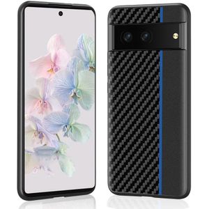 For Google Pixel 7 Pro 5G Ultra-thin Carbon Fiber Texture Splicing Phone Case(Blue)