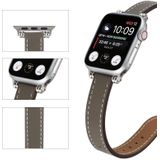 Single Circle 14mm with Beads Style Leather Replacement Strap Watchband For Apple Watch Series 7 & 6 & SE & 5 & 4 44mm  / 3 & 2 & 1 42mm(Grey)