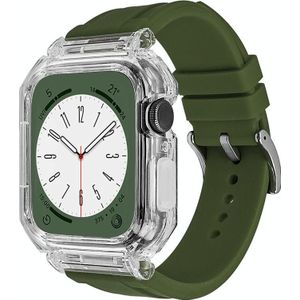 Kristalheldere behuizing van polycarbonaat Siliconen horlogeband voor Apple Watch Series 8&7 45mm / SE 2&6&SE&5&4 44mm / 3&2&1 42mm