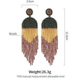 Ethnic Earrings Handmade Beaded Bohemian Tassel Earrings  Colour: Black E68671