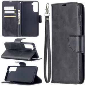 For Samsung Galaxy S30 Plus Lambskin Texture Pure Color Horizontal Flip PU Leather Case with Holder & Card Slots & Wallet & Lanyard(Black)