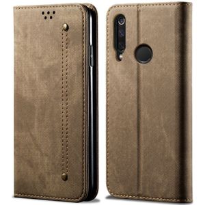 For Huawei Honor 10i / 20i / 20 Lite Denim Texture Casual Style Horizontal Flip Leather Case with Holder & Card Slots & Wallet(Khaki)