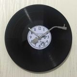 12 Inch Vinyl Record DIY Wall Clock Retro Vintage Record Clock(White  Numbers)