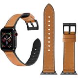 Solid Color TPU + Stainless Steel Watch Strap for Apple Watch Series 3 & 2 & 1 42mm (Brown)