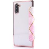 For Samsung Galaxy Note10 Bronzing Plating PU + TPU Horizontal Flip Leather Case with Holder & Card Slot(Pink White)