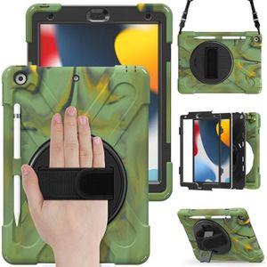 Siliconen + PC Beschermhoes Met Houder & Schouderriem Voor Ipad 10.2 2021/2020 / 2019 (Camouflage)