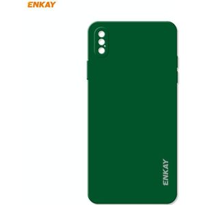 ENKAY ENK-PC072 Hat-Prince Liquid Silicone Straight Edge Shockproof Protective Case For iPhone XS Max(Dark Green)