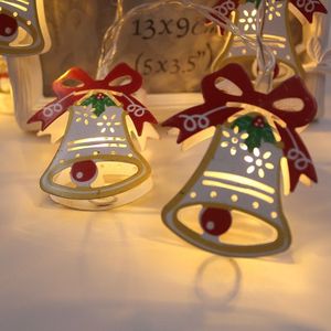 1.5m Painted Christmas Bell LED Holiday String Light  10 LEDs 2 x AA Batteries Box Powered Warm Fairy Decorative Lamp for Christmas  Party  Bedroom(Warm White)
