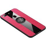 For OPPO R15 Dream Mirror Edition XINLI Stitching Cloth Textue Shockproof TPU Protective Case with Ring Holder(Red)