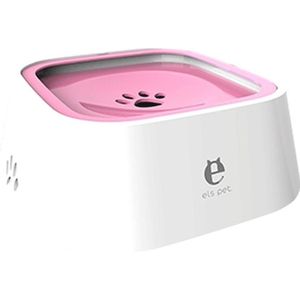 Pet Drinking Water Bowl Floating Not Wet Mouth Bowl Cat Dog Drinking Water Artifact(Pink)