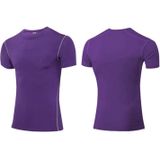 Stretch Quick Dry Tight T-shirt Training Bodysuit (Kleur: Paars formaat: S)