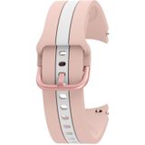 Voor Samsung Galaxy Watch4 40/44mm/Watch4 Classic 42/46mm Three Vertical Stripes Two-Color Silicone Watch Band (Pink White)