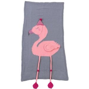 Flamingo Knit Blanket Cartoon Sleeping Bag Size: 60x120cm(Gray)