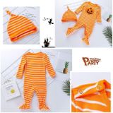 Halloween Baby Long-sleeved Striped Pumpkin Print One-piece Suit (Color:Yellow Size:66)