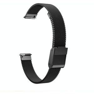 For Fitbit Inspire / Inspire HR / Ace 2 Double Insurance Buckle Milanese Replacement Strap Watchband(Black)
