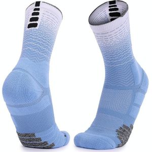 Verdikte High-Top Sports Sokken Antislip Mid-Tube Sokken  Grootte: Gratis grootte (Sky-Blue White)