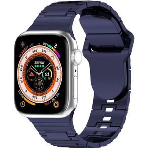Voor Apple Watch SE 2023 44 mm vierkante gesp Armor Style siliconen horlogeband (plating blauw)