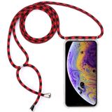 Four-Corner Anti-Fall Trasparent TPU Mobile Phone Case With Lanyard for iPhone X / XS(White)