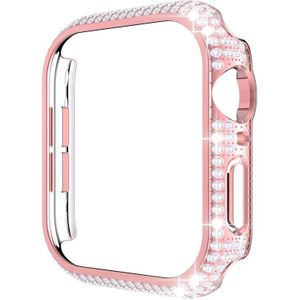 Uitgeholde Diamond PC Watch Case voor Apple Watch Series 6 & SE & 5 & 4 44MM (PINK)
