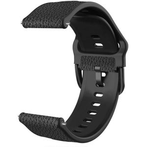 Voor Huawei Horloge GT 3 42mm / Watch GT 2 42mm TPU + Lychee Patroon Lederen Horloge Riem (Zwart)