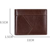 Stitching Leather Men Wallet RFID Anti-Theft Wallet(Brown)