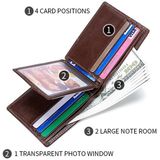 Stitching Leather Men Wallet RFID Anti-Theft Wallet(Brown)
