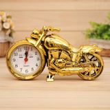 Cartoon Motorcycle Alarm Clock Bedroom Plastic Pointer Alarm Clock  Size: 23*13*6cm(Gold)