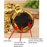 Cartoon Motorcycle Alarm Clock Bedroom Plastic Pointer Alarm Clock  Size: 23*13*6cm(Gold)