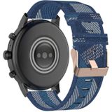 22mm Stripe Weave Nylon Wrist Strap Watch Band for Fossil Gen 5 Carlyle  Gen 5 Julianna  Gen 5 Garrett  Gen 5 Carlyle HR (Blue)