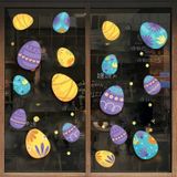 3 Packs Pasen Egg Cartoon Glas Window Decoratie Muursticker  Specificatie: combinatie 5