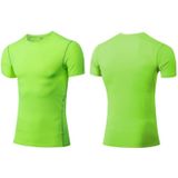 Stretch Quick Dry Tight T-shirt Training Bodysuit (Color:Fluorescent Green Size:M)