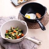 Thick Bottom Maifan Stone Household Small Frying Pan Non Stick Pan Deep Frying Pan  Color:26cm Beige Without Cover