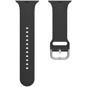 Silicone Solid Color Watch Band For Apple Watch Series 6&SE&5&4 40mm(Black)