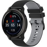 Voor Garmin VivoMove Style 20 mm geruite tweekleurige siliconen horlogeband (zwart + grijs)