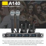 XTUGA A140-B Draadloos microfoonsysteem 4 BodyPack-headset Lavalier-microfoon (EU-stekker)