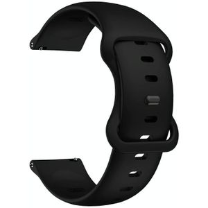 22mm For Samsung Galaxy Watch Active 3 45mm Butterfly Buckle Silicone Replacement Strap Watchband(Black)