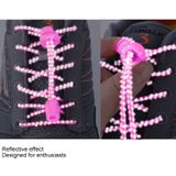AONIJIE Unisex verstelbare elastische reflecterende sport Lace Quick Lock Shoelace(Magenta)