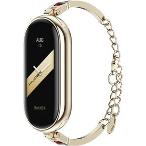 Voor Xiaomi Mi Band 8 Mijobs Ruyi Beauty Armband Horlogeband (Licht Goud Rood)